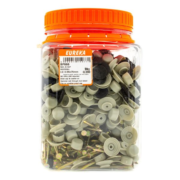 EUREKA Nail &amp; Cap Roof Seal Light Grey 3.55 x 75mm Q:200 BP666