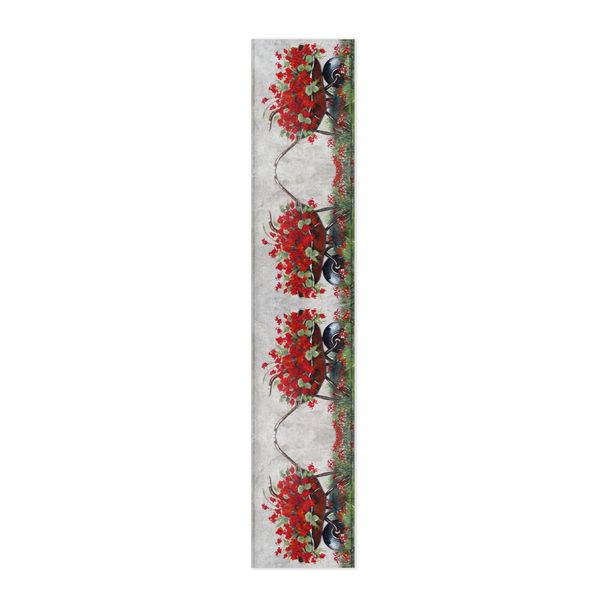 Red Flowers in Wheelbarrow By Stella Bruwer Table Runner