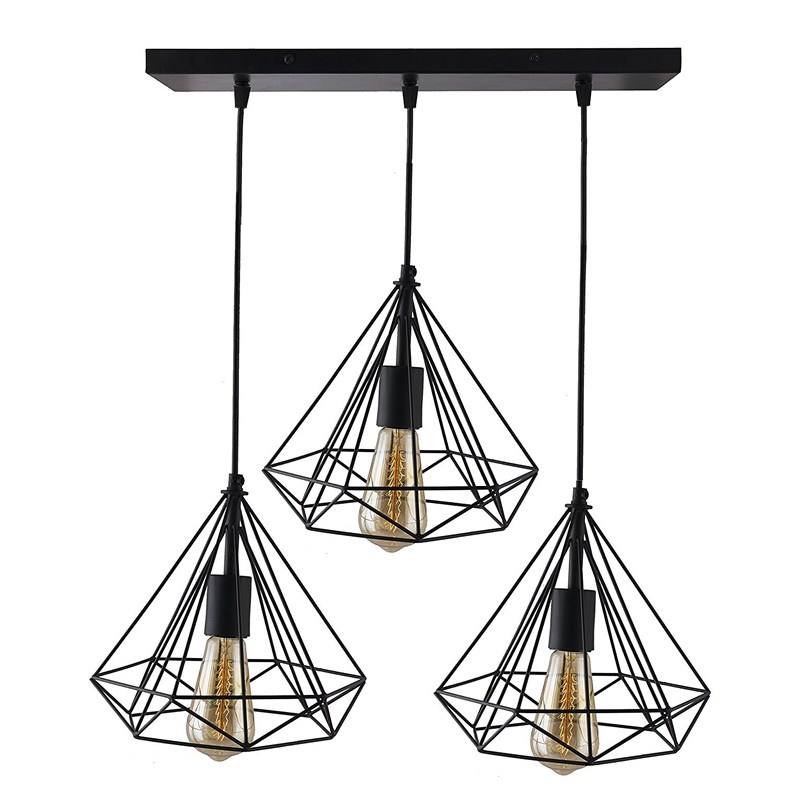 3 Heads Indoor Antique Linear Cluster Pendant Light