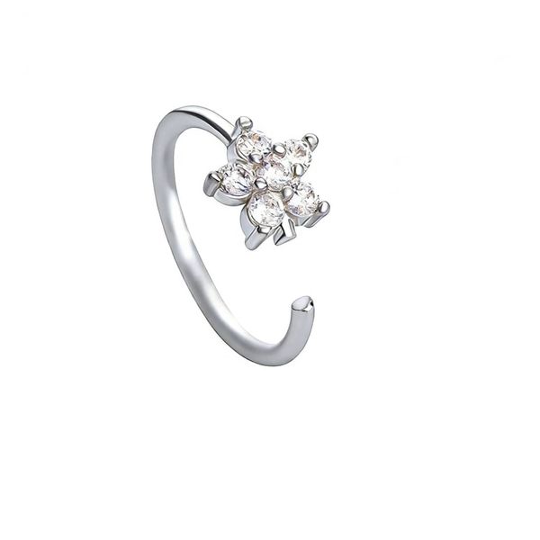 Flower CZ Nose Hoop Ring for Women 8MM Soft Bendable - 20 Piece