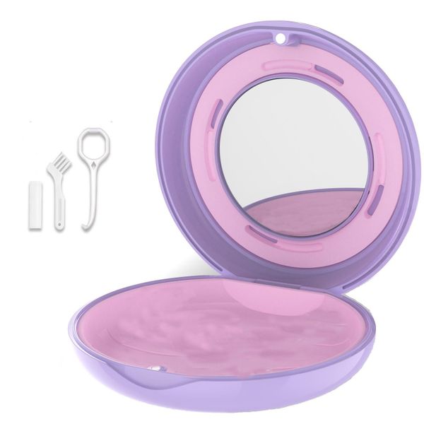 Retainer Case with Mirror and Adjustable Vent Holes, Cute Slim Aligner Case