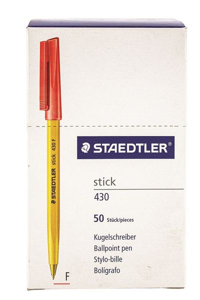 STAEDTLER Stick Ballpoint Pen Fine Red 50s