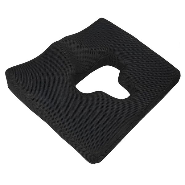 Health Memory Foam Inclined Tail Bone Support Cushion with Cover - 45cm