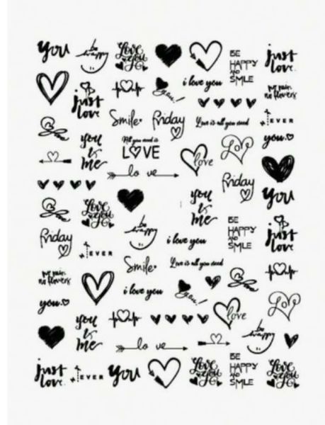 7 Piece Different Colour Valentines Heart Nail Art Decorations Stickers