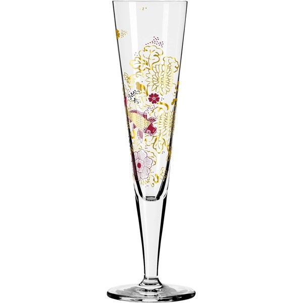 Ritzenhoff Goldnacht Champagne Flute Crystal Glass - Koi