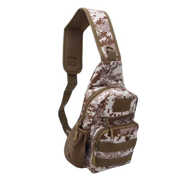 Brown Camo Oxford Water Bottle Chest Bag