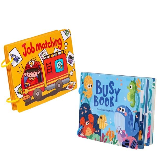 Montessori Activity Books Job Match and Ocean Theme -Combo Pack of 2