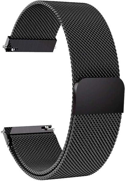 Stainless Steel 22mm Universal Milanese Loop Strap (S/M/L) -Black