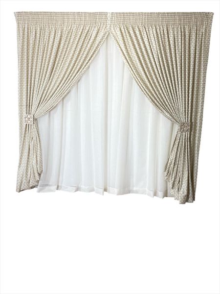AF IMPEX Designs Champagne Abstract Curtain Taped
