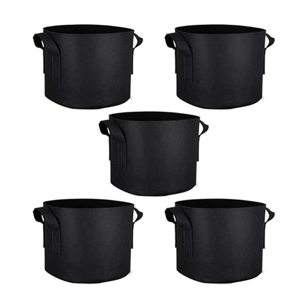 5-Pack 10 Gallon Grow Bags Non-Woven Growing Bags for Planting Vegetables