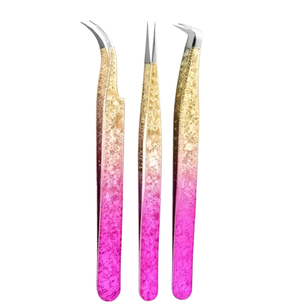 Mellon Moon Professional Lash Tweezer Set: (3 Piece)