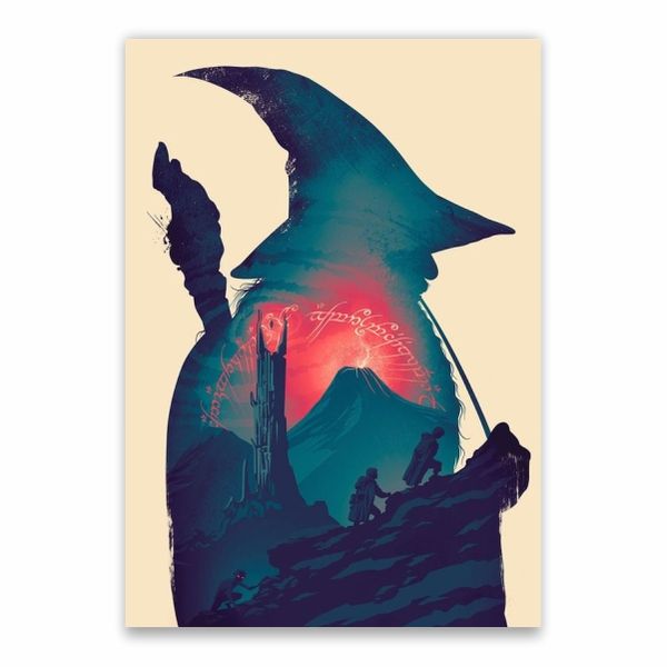 Gandalf Silhouette Mount Doom Poster - A1