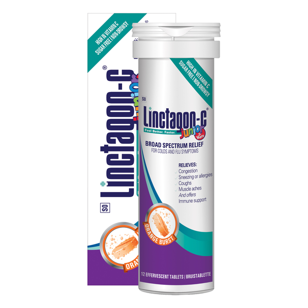 Linctagon C Effervescent Junior Tablets Orange - 12's