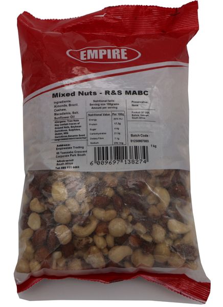 1 KG of Fresh Mixed Nuts (Macadamia, Almond, Brazil, Cashew)