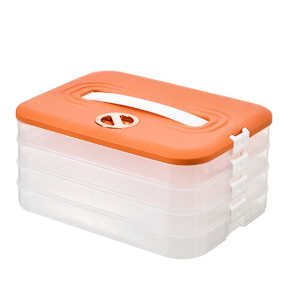 Dumplings Box Storage Box Refrigerator Orange