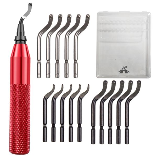 ALANES Deburring Tool Kit with 15 Pieces High-Speed Rotary Deburr Blades