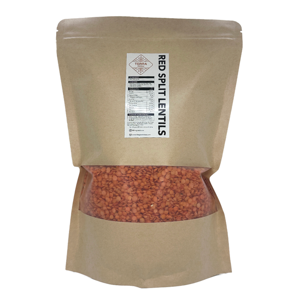 Terralicious Red Split Lentils - High-Protein, Fiber-Rich Legume -1 Kg