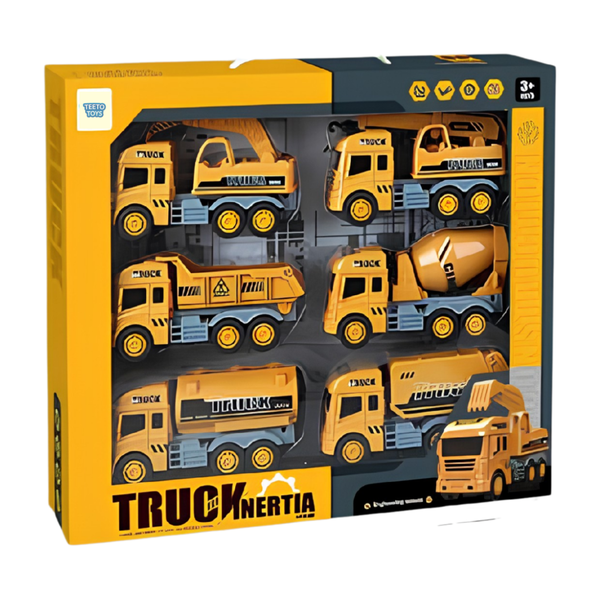 6-Pack Toy Construction Vehicle Trucks- Toys for Boys