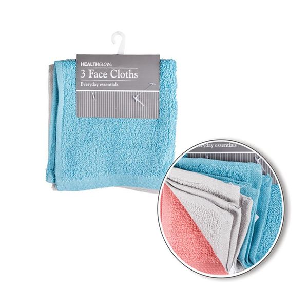 Bulk Pack x 3 Face Cloth 30x30cm 3pcs Per Pack 30g Plain