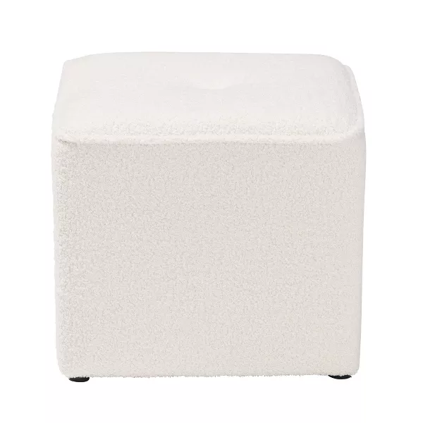 Comfy Home Furnitures -Macello Cream Square Non-Storage Ottoman