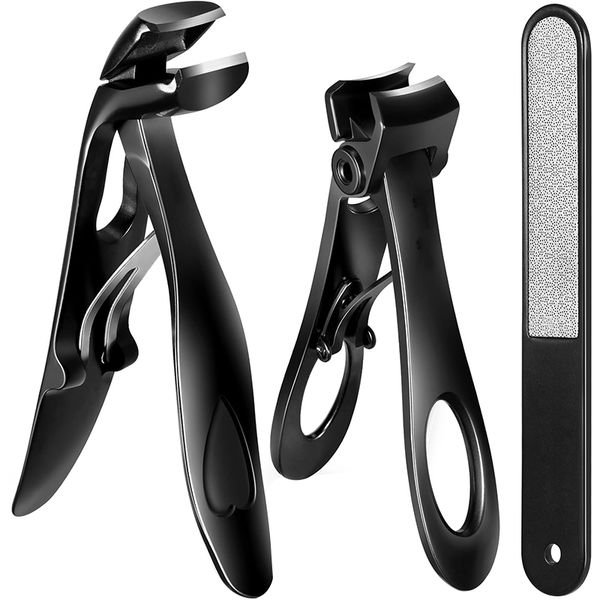 Nail Clippers for Seniors, Wide Jaw Fingernail Clippers and Angled
