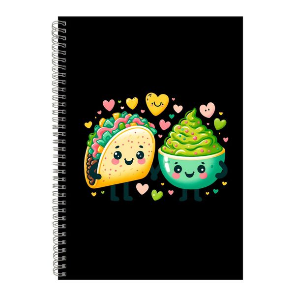 Guac A4 Notebook Spiral Lined Matching Couples Graphic Notepad Present 092