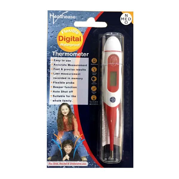 Digital Waterproof Thermometer with Flexible Tip &amp; Storage Case - 3 Pack