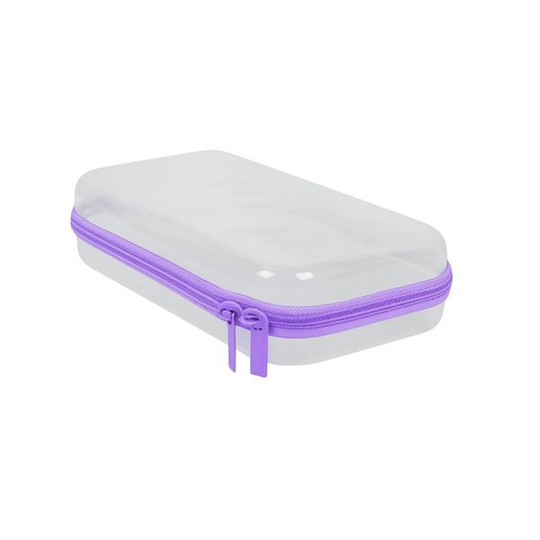 Secure Zipper Closure With Clear Storage Case - Purple