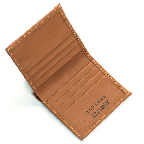 DAREhue - Slim Leather Bifold Card/Cash Wallet - Toffee Brown