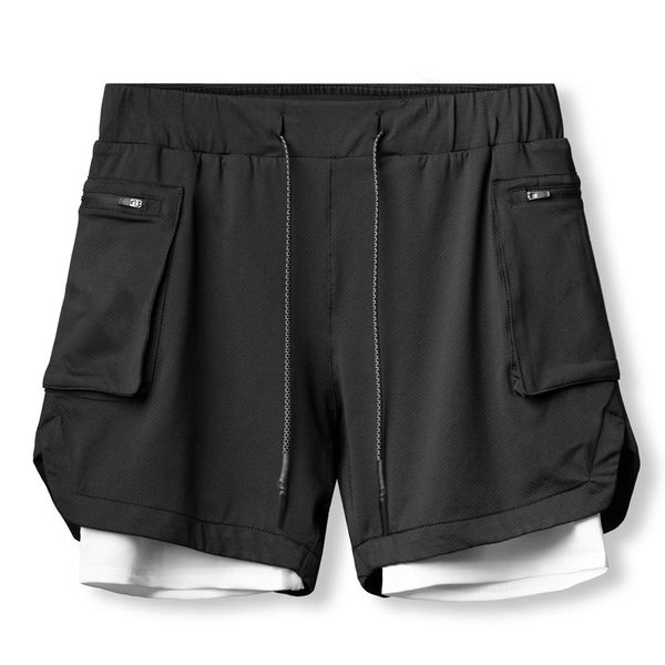 2 In 1 Sports Shorts with Pocket Men Running Shorts Quick Dry