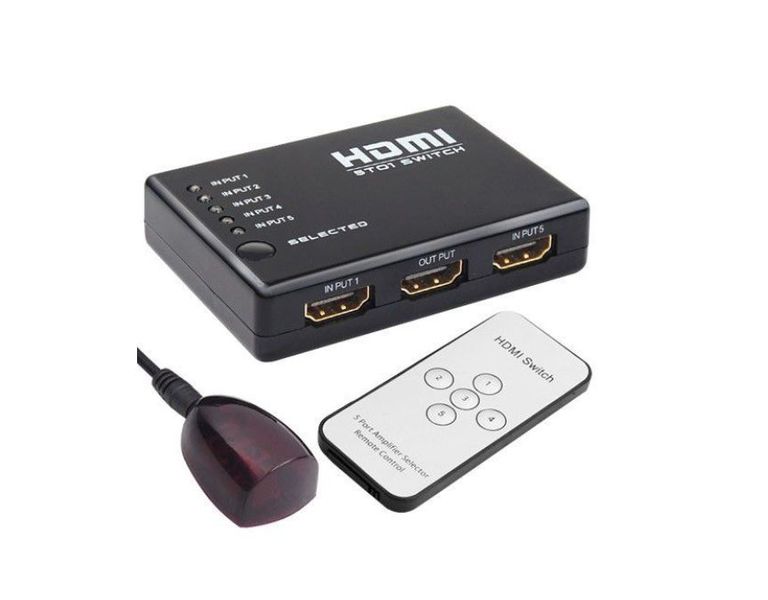 5 in 1 HDMI Switch Selector Hub 1080P with Remote Control