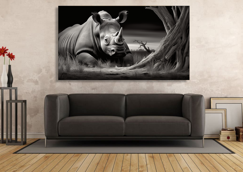 Canvas Wall Art - Rhino Repose abstract - HC1072
