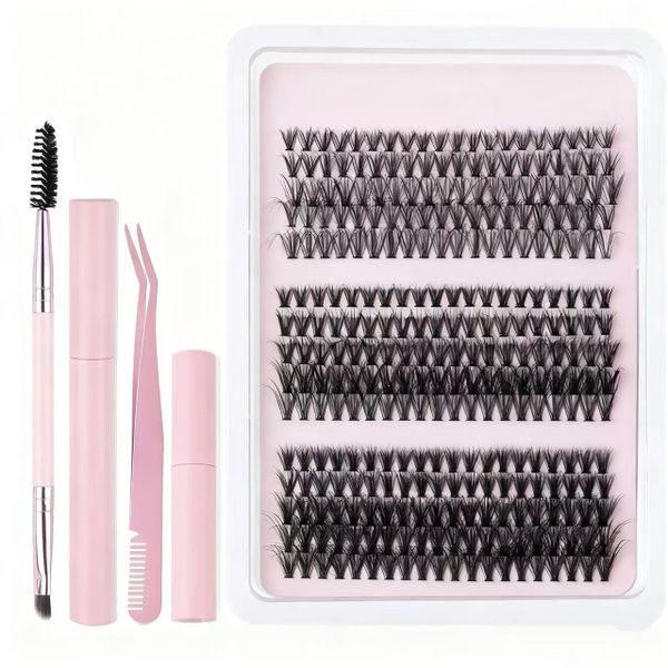 300Piece DIY Eyelashes 10-18mm Cluster Eyelash Kit Eyelash Extension Kit