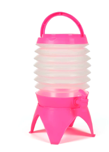 Plastic Foldable Collapsible Beverage and Water Dispenser - Pink