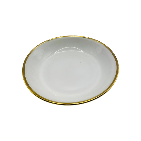 Modern 8 Inches Round Kitchen Dinner Plate With Gold Rim