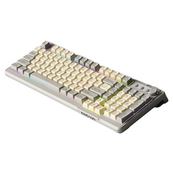 EWEADN - V98 - Wireless RGB Backlit Keyboard With Dual Connectivity - Grey