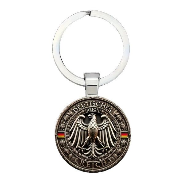 German Condor Men's Alloy Round Keychain - Anniversary Gift Jewelry