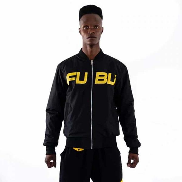 Men's Bomber Jacket Black Yellow by Fubu