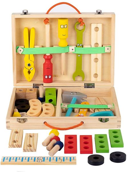 Wooden Tool Toy Toolbox Kit