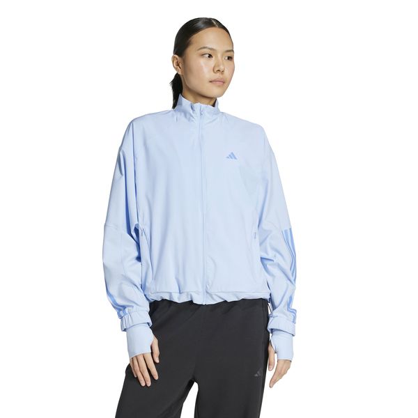 adidas Women's Hyperglam Oversized Windbreaker - Glow Blue/Blue Fusion