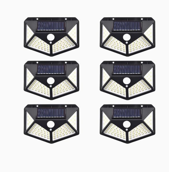 100LED Courtyard Solar Wall Lamp, Human Body Sensor Outdoor Wall Lamp