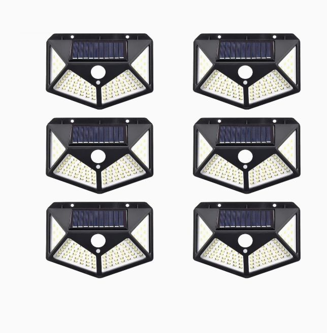 100LED Courtyard Solar Wall Lamp, Human Body Sensor Outdoor Wall Lamp