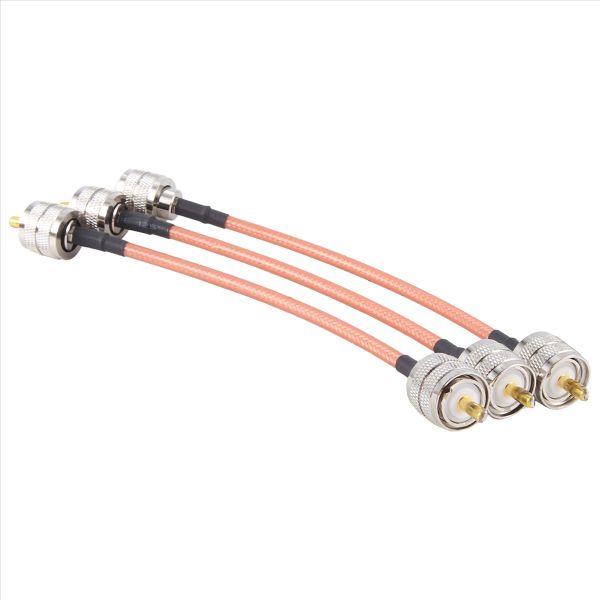 3Pcs Rg142 Uhf Pl259 Male Plug To Pl259 Male Plug Crimp Connector