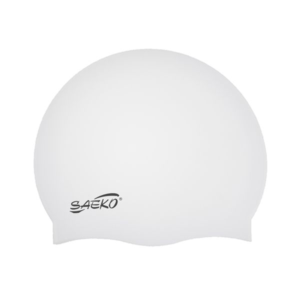 Saeko Silicone Swimming Cap - White