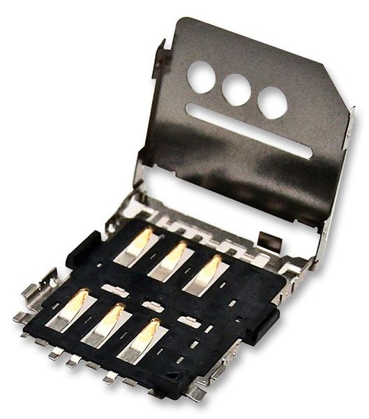 Molex (78800-0001) Memory Card Connector, Micro SIM, Push-Pull, 6 Contacts
