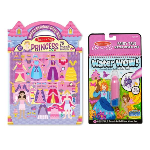 Melissa &amp; Doug Princess Puffy Sticker Play Set &amp; Water Wow Fairy Tale