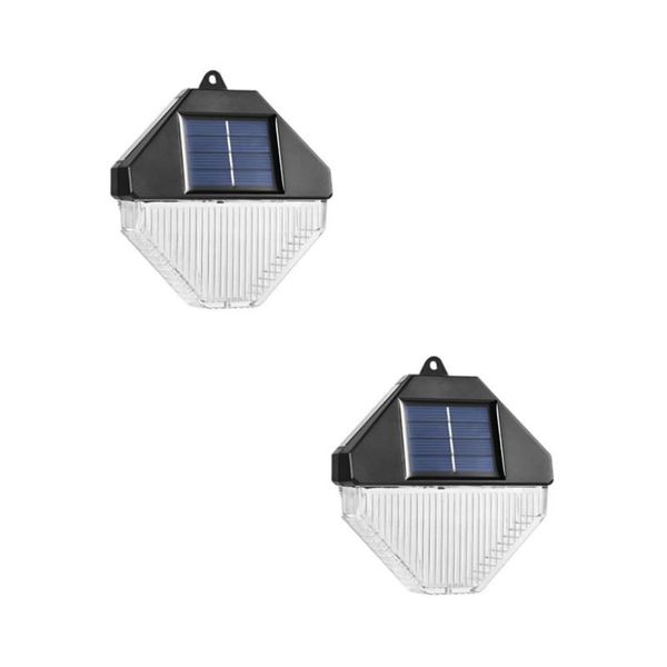 2 Pack Of Solar Powered Wall Lamp White Light FA-6005