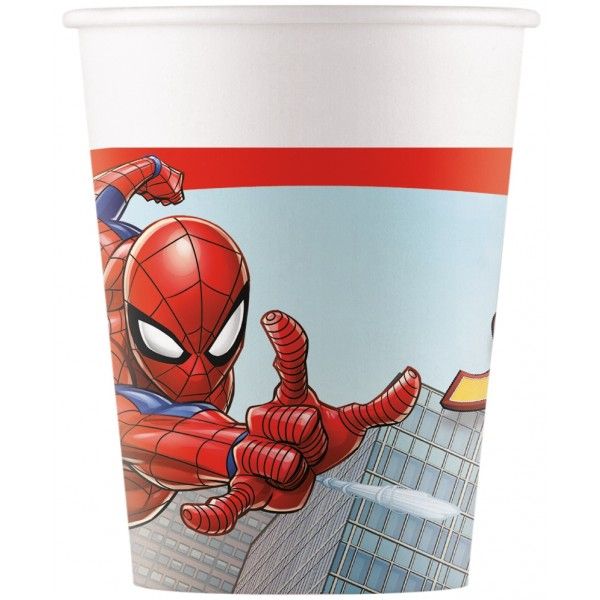 Spiderman Crime Fighter Paper Cups 200ml - Pack of 8