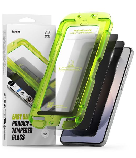 Privacy Easy Slide Screen Protector 2 Pack compatible with Galaxy S26