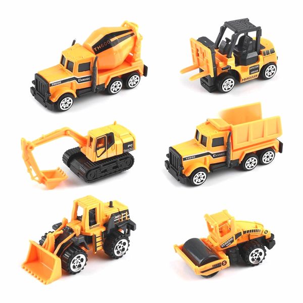 6-piece Construction Vehicles Toys, Play Vehicles, Friction Powered Push
